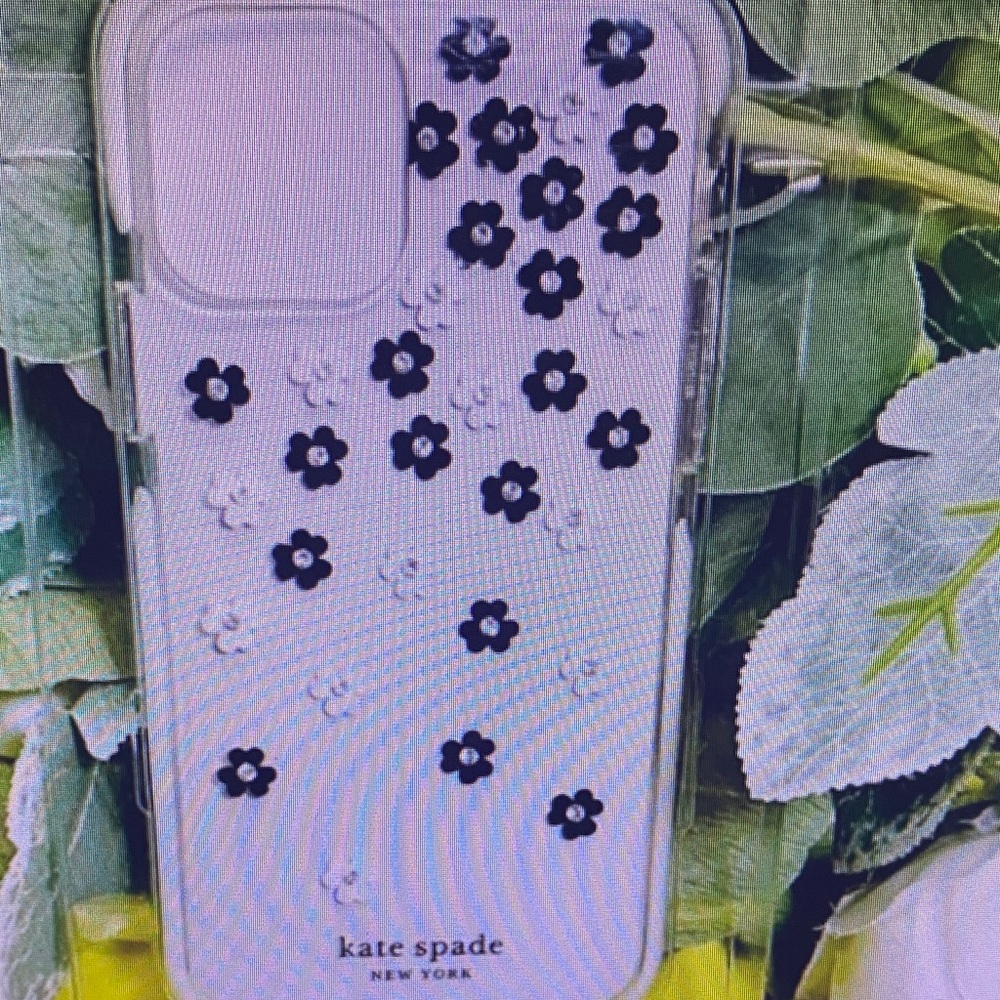 kate spade Clear Case with Black Floral Accents